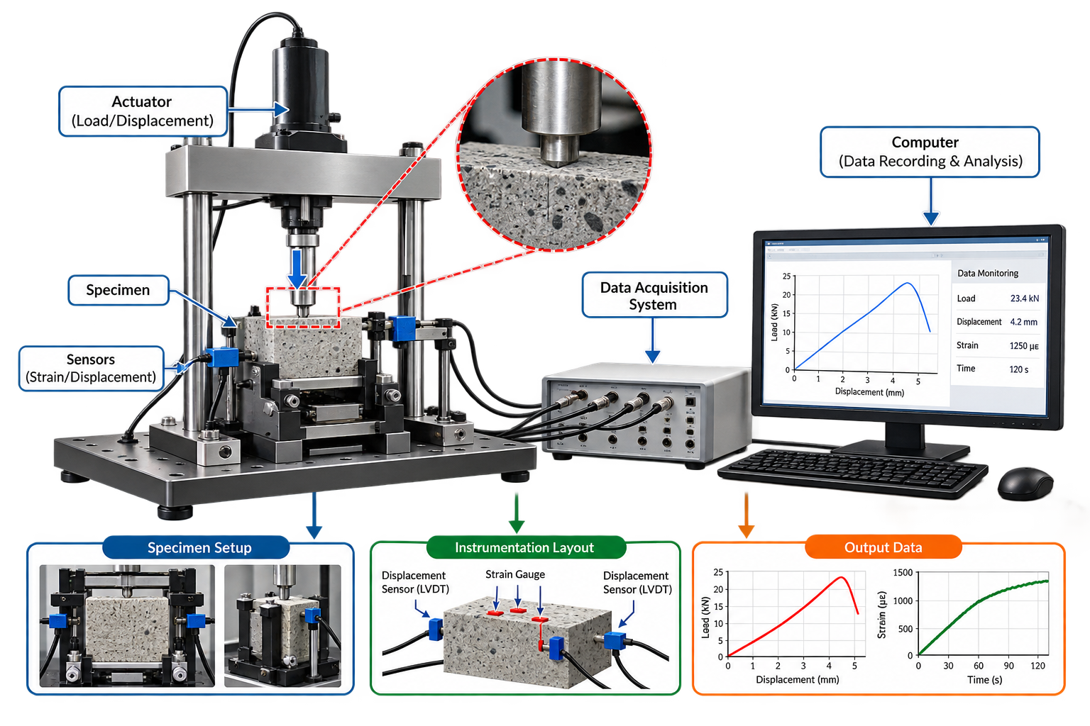 Illustrative engineering experimental setup research model