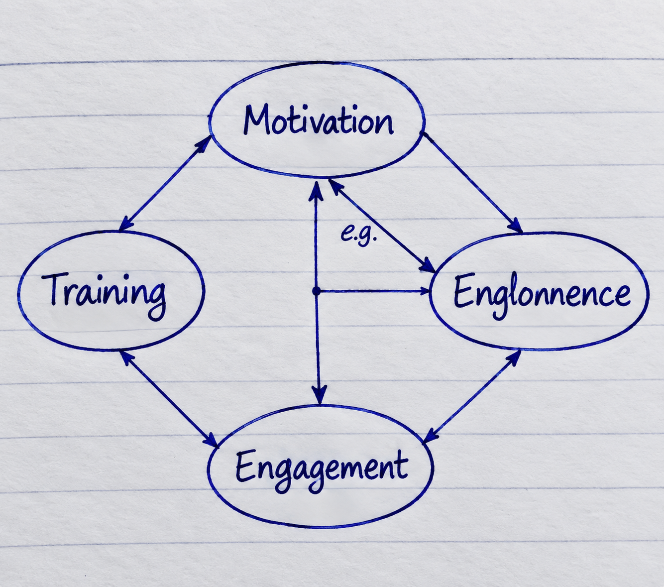 Before example showing a rough researcher or supervisor conceptual framework sketch