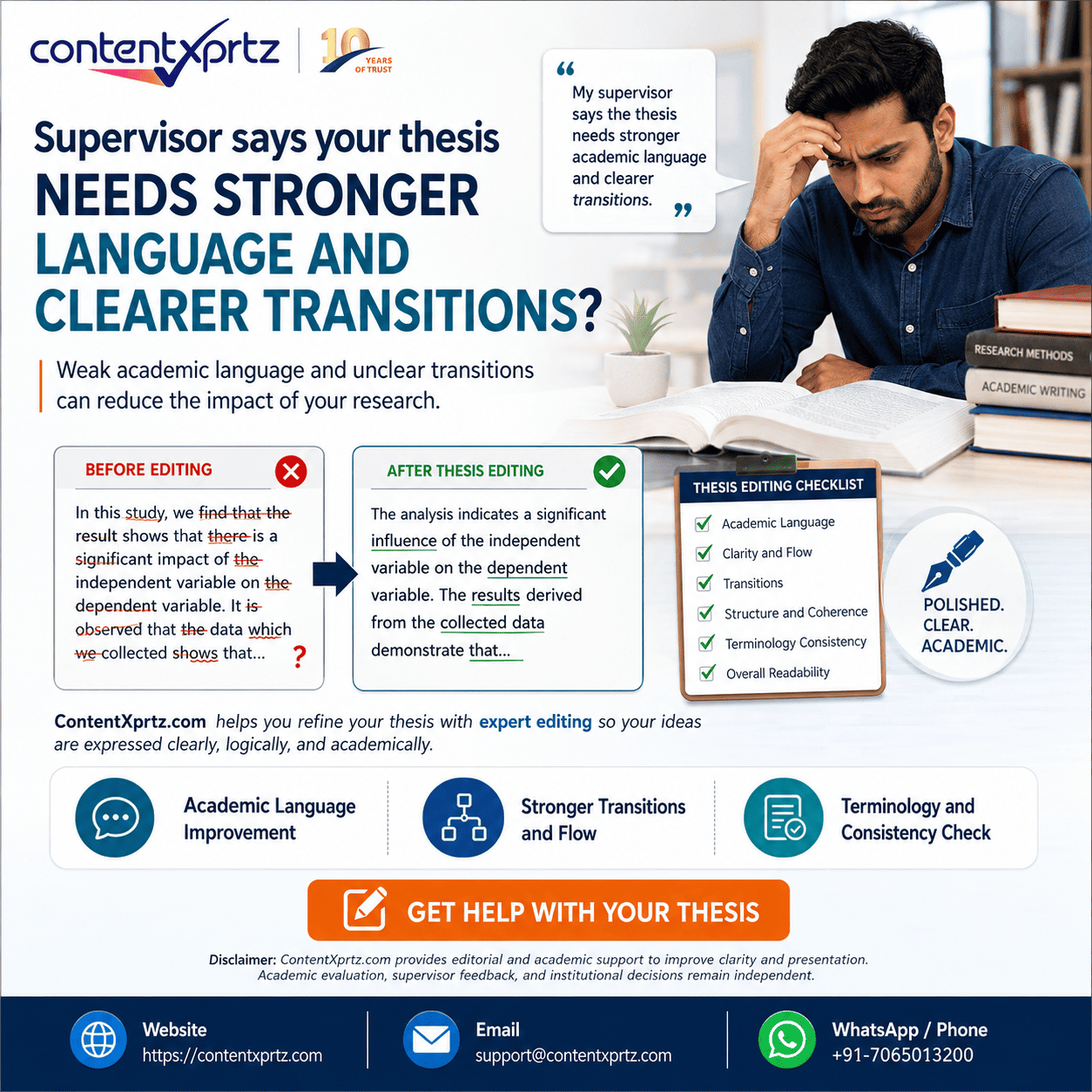 thesis topic guidance and academic editing support by Contentxprtz