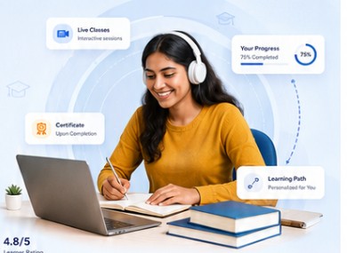 Instructional designer developing course modules, lesson structure and learning materials
