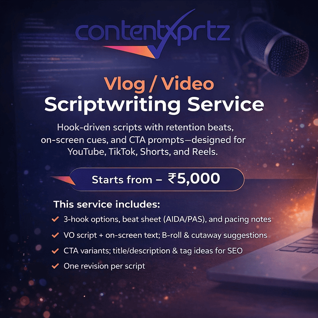 103. VlogVideo Scriptwriting Service