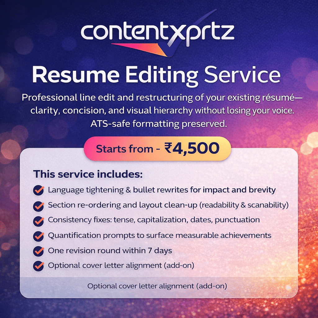 35. Resume Editing Service