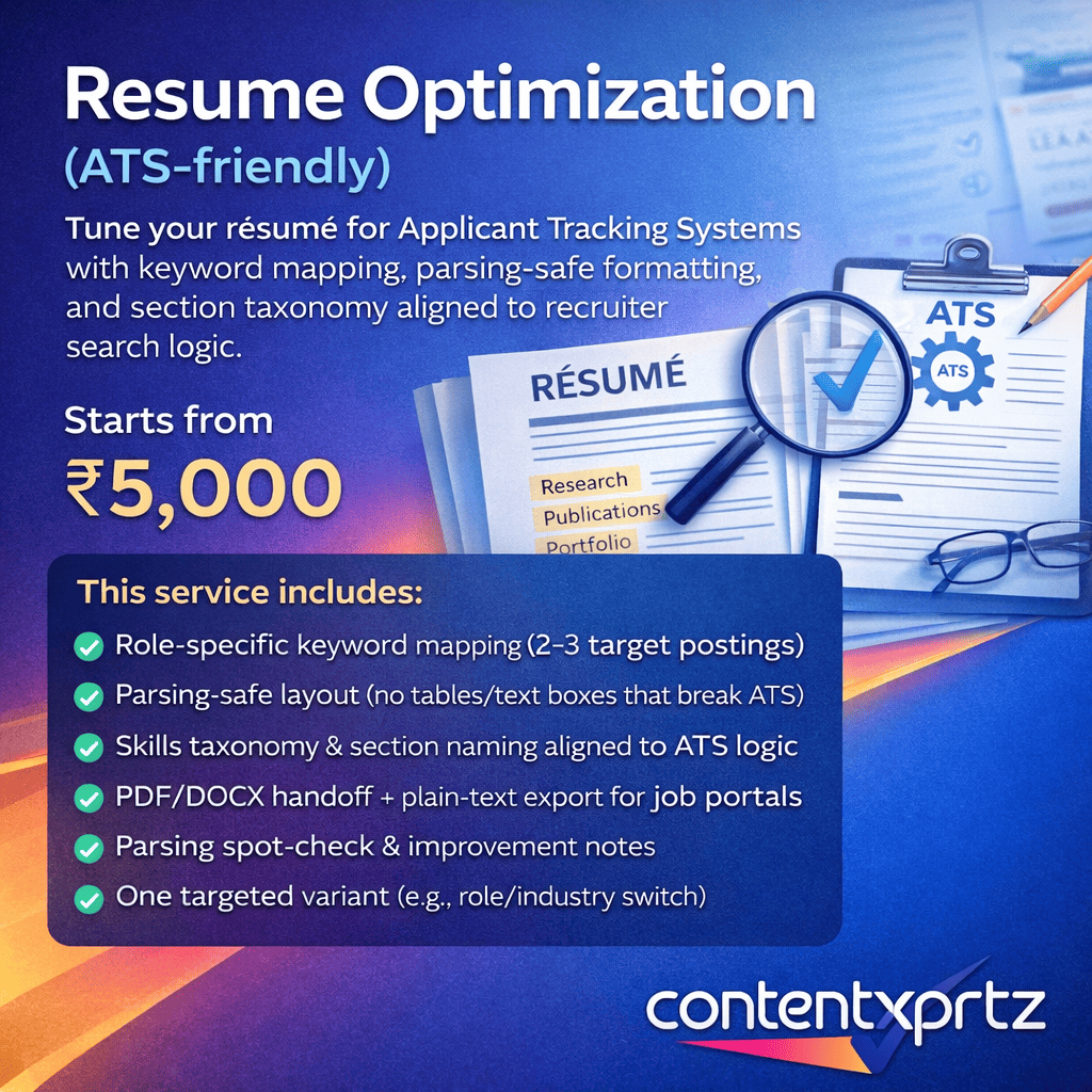 36. Resume Optimization (ATS-friendly)