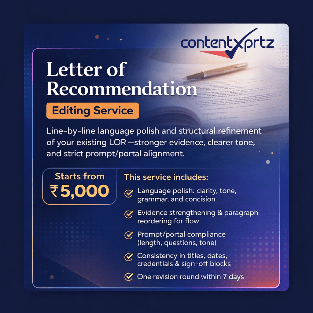 44. LOR Editing Service