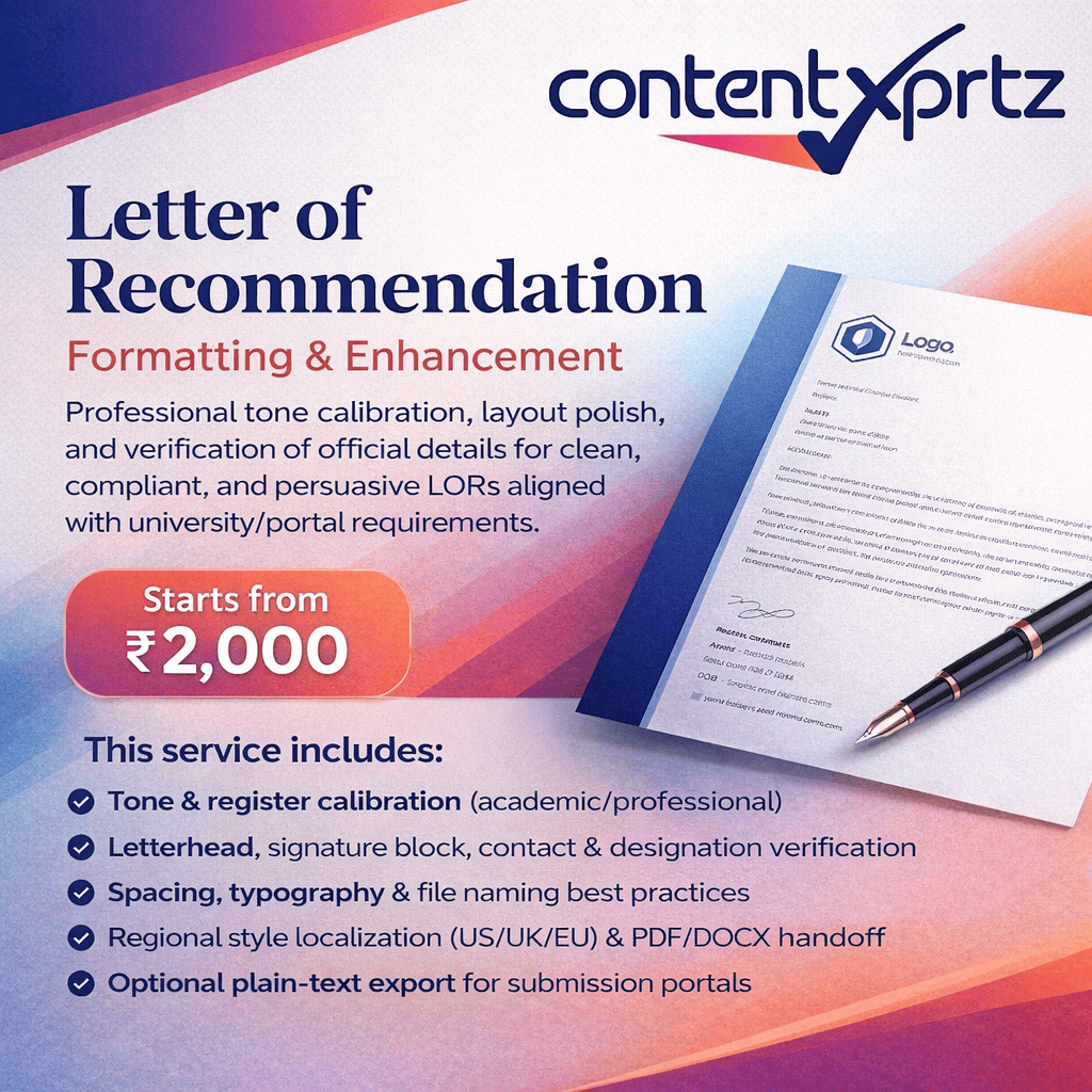 45. LOR Formatting & Enhancement