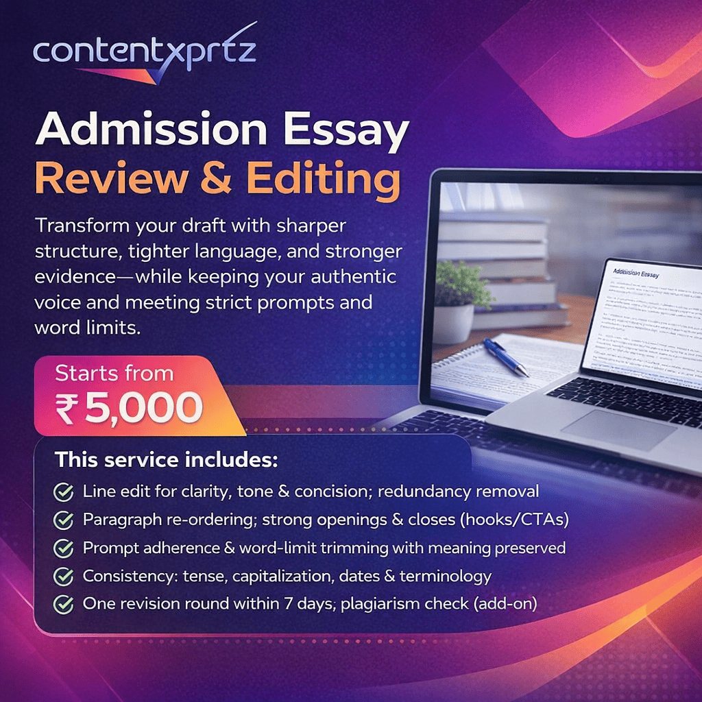 47. Admission Essay Review & Editing