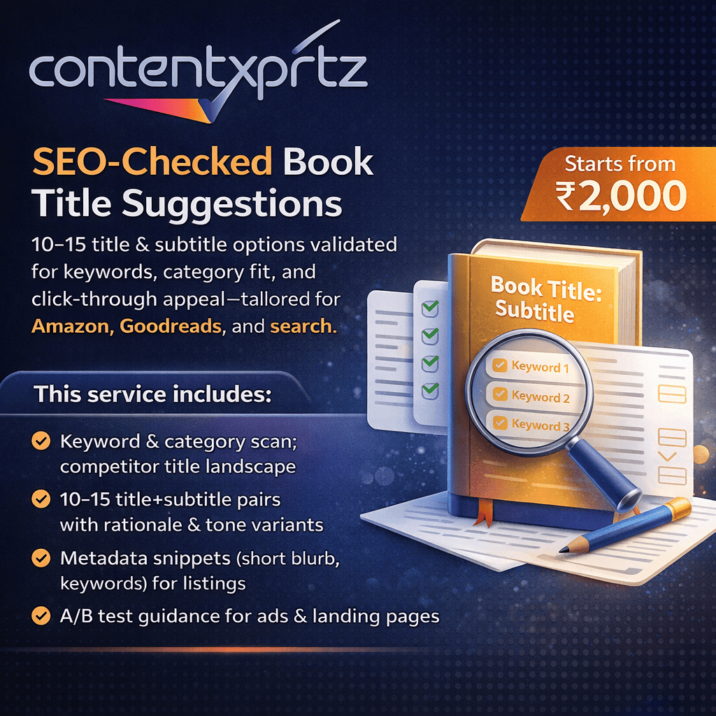77. SEO-Checked Book Title Suggestions Service