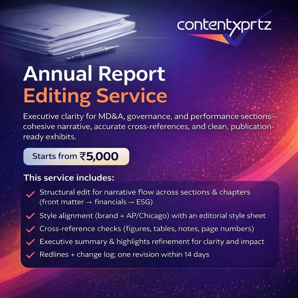 92. Annual Report Editing Service