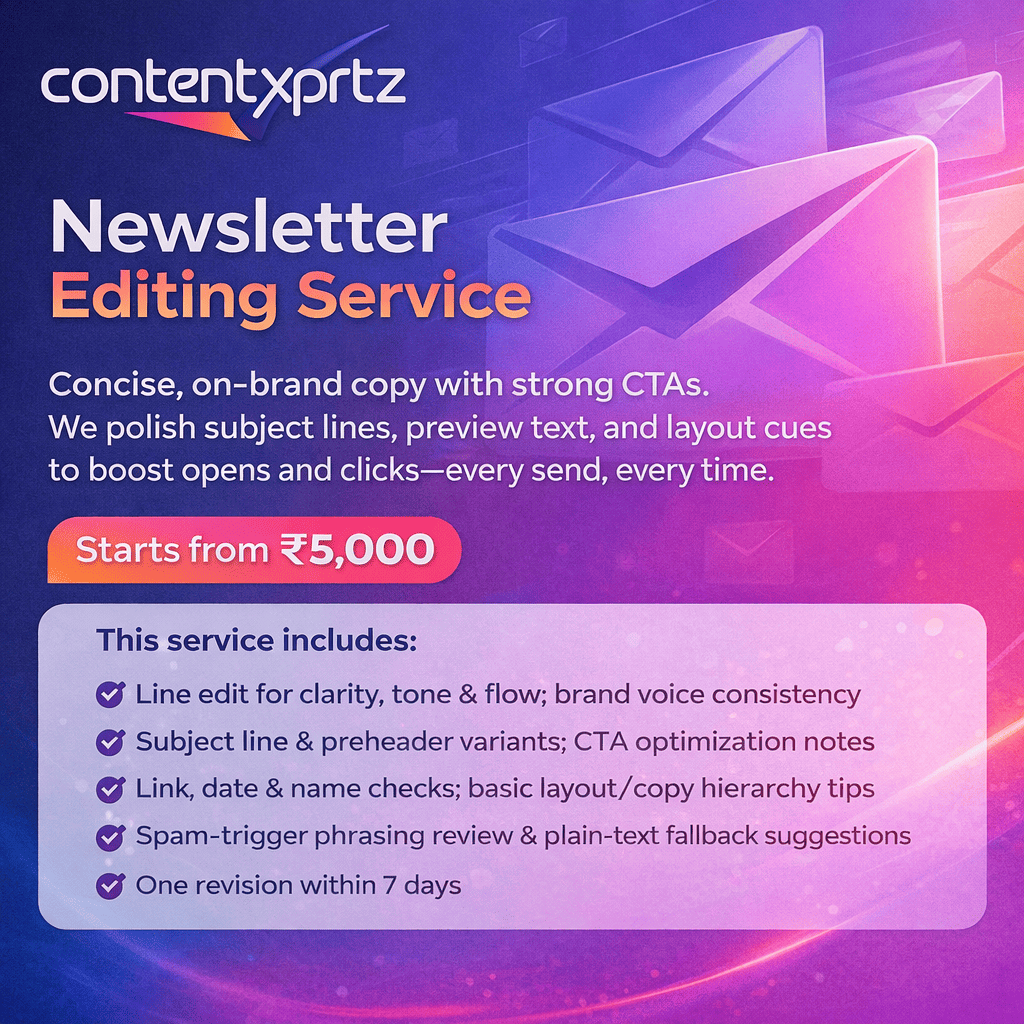 93. Newsletter Editing Service