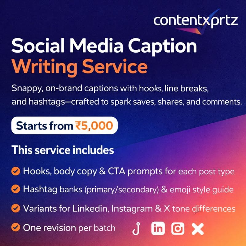 99. Social Media Caption Writing Service