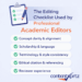 The Editing Checklist Used by Professional Academic Editors